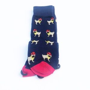 Novelty fun socks - Pug - navy & red